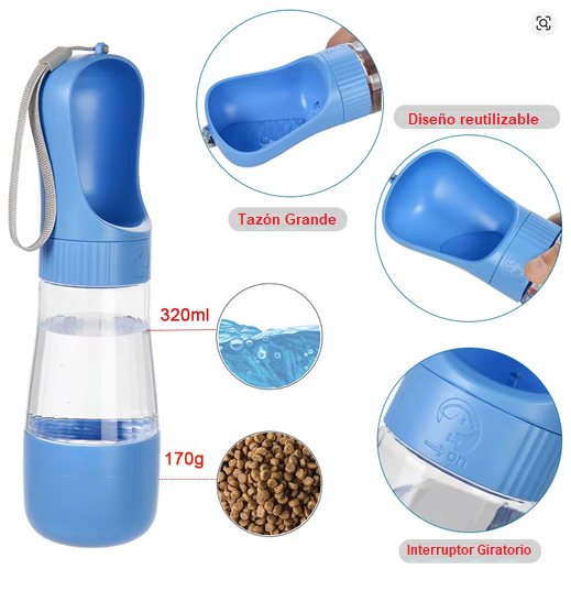 Botella de agua portátil para tu Peludito 🎒💧