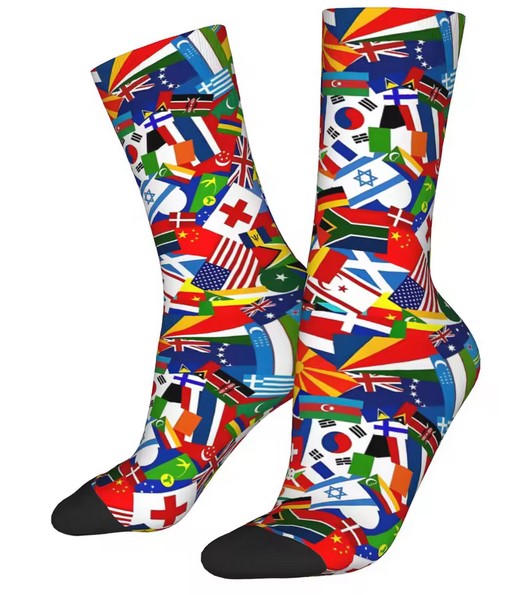 Calcetines con estampado banderas del mundo