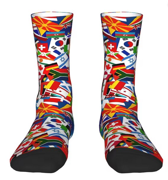 Calcetines con estampado banderas del mundo