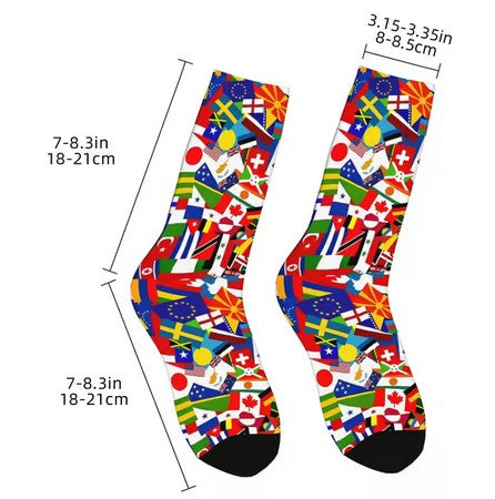 Calcetines con estampado banderas del mundo
